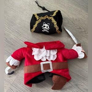 Pirate Costume for Cats - Captain Hook - Peg Leg, Pirate Hat Small/Medium